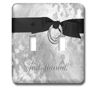 3dRose LSP_40520_2 Just Married, Tie The Knot, Interrupteur à bascule Argenté