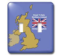 3dRose LSP_42586_2 Map Flag of The United Kingdom with Britain and Northern Ireland Interrupteur à baïonnette