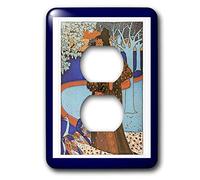 3dRose LSP_43809_15,2 cm Orange Bleu Paon N Lady in Art Nouveau