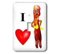 3dRose lsp_44535_1 "I Love Bacon-Single Interrupteur à baïonnette