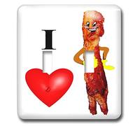 3dRose LSP_44535_2 I Love Bacon Interrupteur à baïonnette