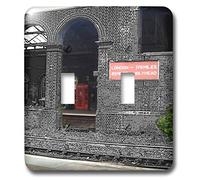 3dRose LSP_44647_2 The Train Station from London to Holy Head Done in Black and White with Red, Traditional Phone Booth Interrupteur à baïonnette, Ne s'applique Pas