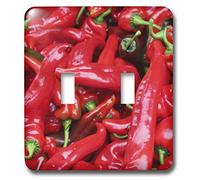 3drose LSP 46856 _ 2 Double interrupteur à bascule avec Red Hot Peppers