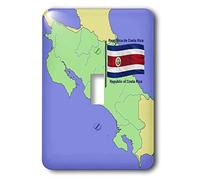 3dRose lsp_47675_1 "Flag Map with Republic of Costa Rica printed in both English and Spanish, Single Interrupteur à baïonnette
