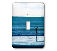 3dRose LSP_48392_1 A at Ohope Beach New Zealand Carrying His Surf Board and Walking Back in with The Tide Interrupteur à baïonnette