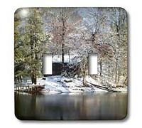 3dRose LSP_48677_2 Heaven on Earth Can Be Found Tennessee Mountains Inside This Rural Cabin in The Snow Interrupteur à baïonnette