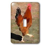 3dRose lsp_49838_1 "Big Red-Rooster-Farm Animal Art-Single Interrupteur à baïonnette