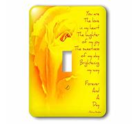 3dRose LSP_54501_1 Yellow Rose Forever and A Day Poem Interrupteur à baïonnette, Ne s'applique Pas