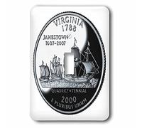 3dRose LSP_55346_1 State Quarter of Virginia Interrupteur à baïonnette, Ne s'applique Pas