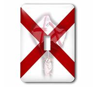 3dRose LSP_55366_1 State of Alabama with Small Flags Waving Interrupteur à baïonnette