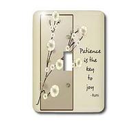3dRose LSP_55628_1 La patience est la clé de la joie de la poésie rumi inspirante florale Interrupteur à bascule unique