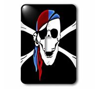 3dRose LSP_55660_1 Pirate Skull and Cross Bones Interrupteur à baïonnette, Noir