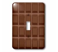 3dRose LSP_56655_1 Funny Dark Bar Squares Design for chocoholics Sweet tooths and Chocolate Lovers Interrupteur à baïonnette