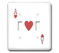 3dRose lsp_76551_2 Ace Of Heart Interrupteur à bascule double Rouge