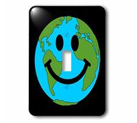 3dRose LSP_76667_1 Happy World Planet Earth Smiley Interrupteur à bascule simple Vert