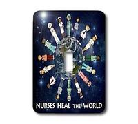 3dRose LSP_79459_1 Heal The World Planet Earth Interrupteur à bascule pour infirmières et infirmières de toutes les cultures