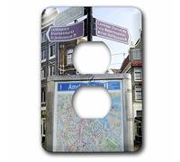 3dRose lsp_82314_6 Pays-Bas, Hollande Sud, Amsterdam, Street Map - Eu20 Jen0182 - Jim Engelbrecht - 2 prises de courant