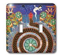 3dRose LSP_92754_5,1 cm Folk Art, Huichol Art, Santa Fe, New Mexico-US32 JMR1118-Julien McRoberts Double interrupteur à bascule Multicolore