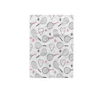 3dRose Pattern Grey and Pink Serviette Tennis Love Gris et Rose, Coton Polyester, Multicolore, 15 x 22-inch