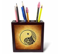 3drose PH 236645 1 12,7 cm "Yin et Yang Asie Symbole" Tile porte-stylo