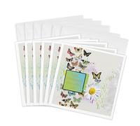 3drose Pretty Papillons et marguerite d'administration, les professionnels Jour - Cartes de vœux, 15,2 x 15,2 cm, Lot de 6 (GC 239563 1)