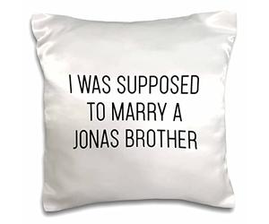 3dRose Tory Anne Collections pc-324391-1 Taie d'oreiller avec Citations « I Was Supposed to Marry a Jonas Brother » Blanc