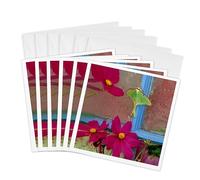 3drose USA, Pennsylvanie. Luna Moth sur vieux fenêtre avec Cosmos Fleurs. - Cartes de vœux, 15,2 x 15,2 cm, Lot de 6 (GC 231555 _ 1)