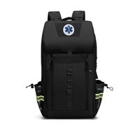 3DTengkit Sac à dos d'urgence vide, grand sac de premiers soins, sac à dos de sauvetage pour les pompiers recherche et RescueTools, pour la maison et le travail, randonnée, camping. (Noir)