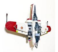 3Dudes & Dad Support mural compatible avec LEGO® Star Wars ARC-170 Starfighter - Crochet de rangement conçu sur mesure pour l'ensemble 75402 - Plastique imprimé 3D - Fourni avec matériel de montage