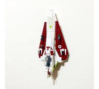 3Dudes & Dad Support mural compatible avec Lego Star Wars OBI Wan Kenobi Jedi Starfigher - Crochet de rangement conçu sur mesure pour l'ensemble 75333 - Plastique imprimé 3D - Fourni avec matériel de