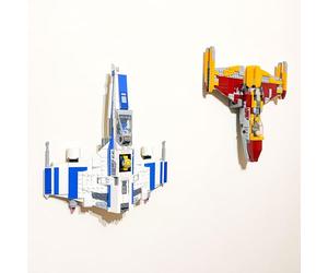 3Dudes & Dad Supports muraux compatibles avec Lego Star Wars New Republic E-Wing vs Shin Hati's Starfighter (75364) - Supports d'affichage sécurisés et parfaitement ajustés - Installation facile avec