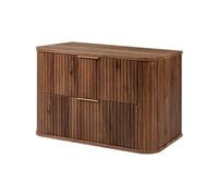 3E 3xE living.com Armoire de Salle de Bain, chêne-Noyer, 80,4 x 51,7 x 41,5 cm