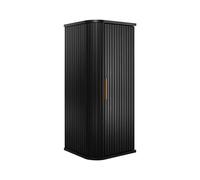 3E 3xE living.com Armoire de Toilette, Noir, poignée dorée, 79 x 35,5 x 31,5 cm