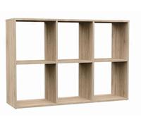 3E 3xE living.com Bibliotheque Etagere Rangement, bibliothèque Meuble de Rangement, D : L : 110 cm, H : 75, P : 30, Couleur: Chêne Sonoma, étagère Cube, Etagere Cube, Meuble Cube de Rangement