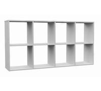 3E 3xE living.com Bibliotheque Etagere Rangement, bibliothèque Meuble de Rangement, D : L : 147 cm, H : 75, P : 30, Couleur: Blanc, étagère Cube, Etagere Cube, Meuble Cube de Rangement