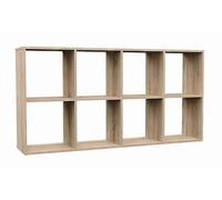 3E 3xE living.com Bibliotheque Etagere Rangement, bibliothèque Meuble de Rangement, D : L : 147 cm, H : 75, P : 30, Couleur: Chêne Sonoma, étagère Cube, Etagere Cube, Meuble Cube de Rangement