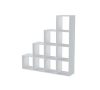 3E 3xE living.com Bibliotheque Etagere Rangement, bibliothèque Meuble de Rangement, D : L : 153 cm, H : 153 cm, P : 30 cm, Couleur: Blanc, étagère Cube, Etagere Cube, Meuble Cube de Rangement