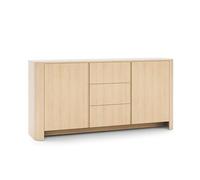 3E 3xE living.com Buffet, Chêne Vicenza, 103 x 39 x 132 cm | Meuble Moderne aux Bords arrondis
