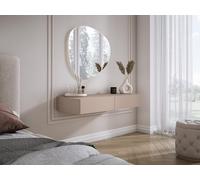 3E 3xE living.com Coiffeuse Suspendue avec Deux tiroirs, façade Lisse - Brun Caramel, 100 x 40 x 16 cm