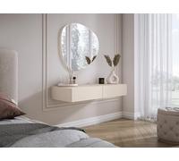 3E 3xE living.com Coiffeuse Suspendue avec Deux tiroirs, façade Lisse - Cachemire, 100 x 40 x 16 cm