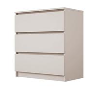 3E 3xE living.com Commode 3 tiroirs - Couleur Cachemire, 70 x 79 x 39 cm - Meuble de Rangement Moderne