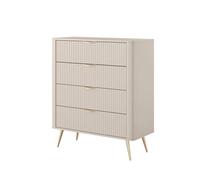 3E 3xE living.com Commode : 4 Tiroirs, Bege, 88, 2 x 38 x 101, 2 cm