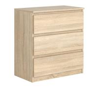 3E 3xE living.com Commode avec 3 tiroirs 70 cm, Sonoma, D : 70 x 39 x 78 cm,