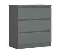 3E 3xE living.com Commode avec 3 tiroirs Anthracite, L : 70 cm, H : 79 cm P : 39 cm