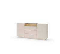 3E 3xE living.com Commode, Beige + chêne crémone, 176,4 x 83 x 39,5 cm