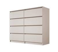 3E 3xE living.com Commode Large 8 tiroirs - Cachemire, 120 x 102 x 39 cm - Solution de Rangement élégante