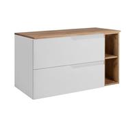 3E 3xE living.com Ensemble de Meubles de Salle de Bain sous Vasque, Blanc/chêne Craft, 100 (80 + 20) x 46 x 58 cm