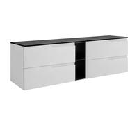 3E 3xE living.com Ensemble de Meubles de Salle de Bain sous Vasque, Blanc/Noir, 180 (2 x 80 + 20) x 46 x 58 cm