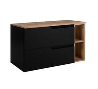 3E 3xE living.com Ensemble de Meubles de Salle de Bain sous Vasque, Noir/chêne Craft, 80 (60 + 20) x 46 x 58 cm