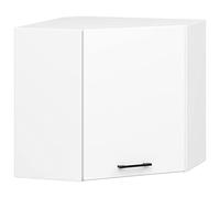 3E 3xE living.com Meuble de Cuisine Suspendu d'angle : Une Porte, Deux étagères, Couleur : Blanc, D : L : 60 cm, H : 58 cm, P : 30 cm.